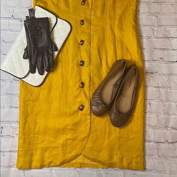 VINTAGE MUSTARD YELLOW DRESS - Picture 2 of 6